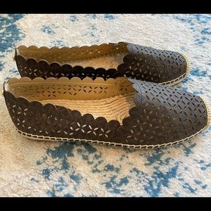 Michael Kors Perforated Espadrille Brown PVC closed toe flats